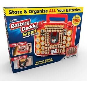 Battery Daddy Battery Caddy Organizer with Storage Case and Tester Holds 150